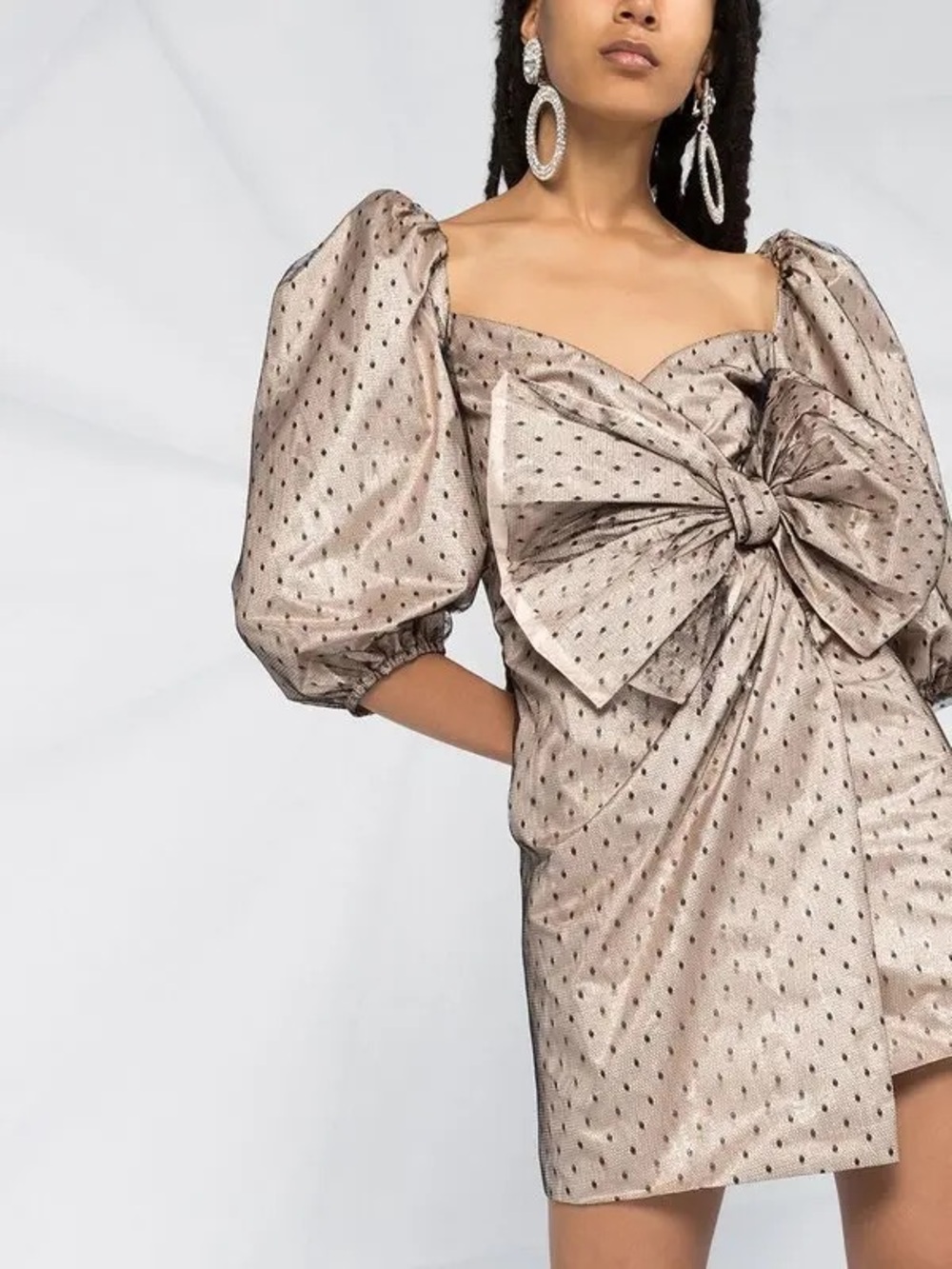 REDVALENTINO NWT Bow detail Polka-dot  mini dress - EU 40 (US 4)